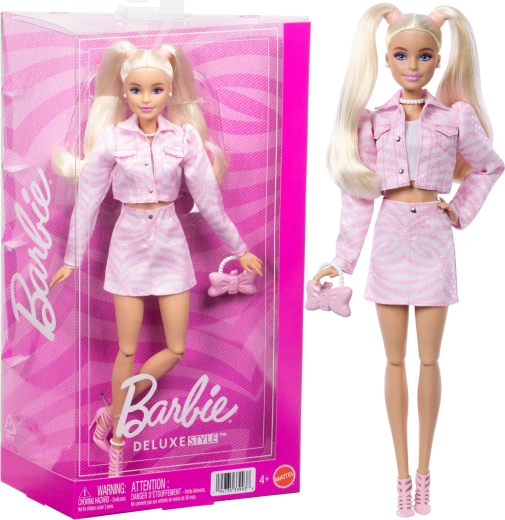 Barbie Deluxe Style denim rosa – bambola alla moda con accessori