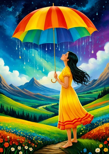 Enjoy puzzle Ombrello arcobaleno 1000 pezzi