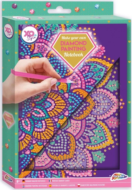Blocco A5 Viola Mandala Pittura con Diamanti