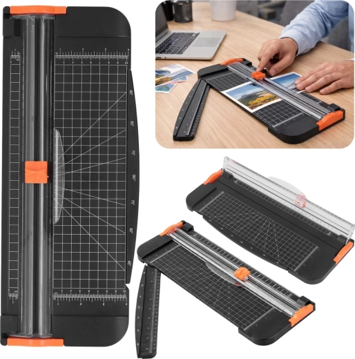 Tagliacarte manuale A3 con lama scorrevole e righello ribaltabile