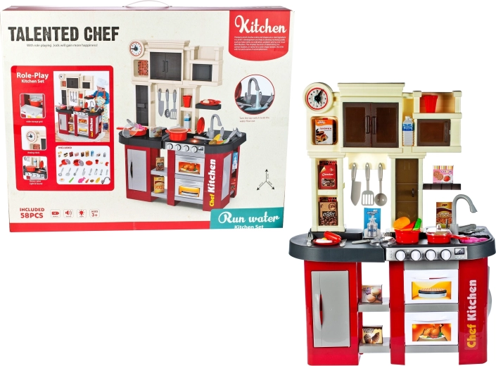 Cucina giocattolo con lavello e acqua corrente con luci e suoni