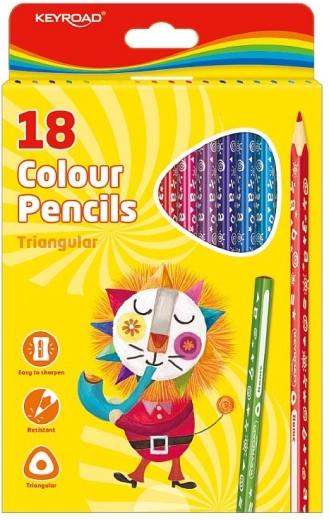 Pastelli triangolari KEYROAD 18 colori