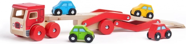 Camion di legno con auto di Bigjigs Toys