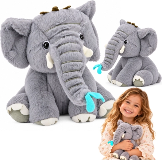 Elefantino di peluche con corona 26 cm