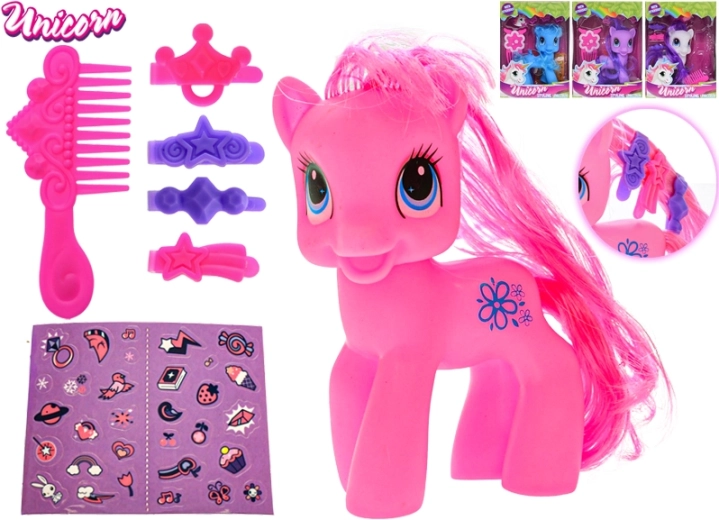 Figuretta magica unicorno 11,5 cm con accessori