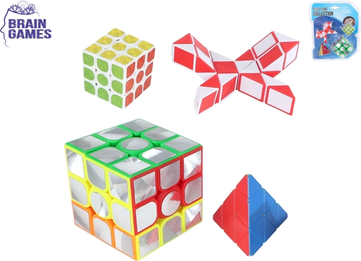 Set di rompicapi Brain Games – 4 giochi logici per bambini e adulti