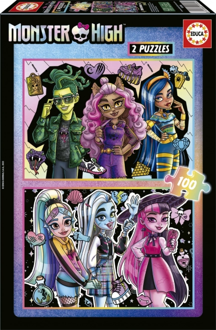 Puzzle Educa Monster High 2×100 pezzi