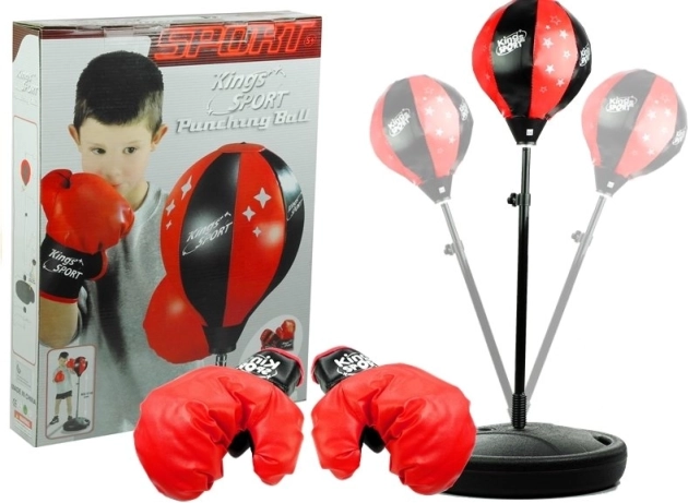 Set da box per bambini con guantoni e supporto