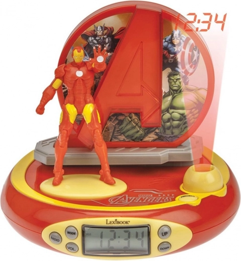 Sveglia per bambini Avengers Iron Man con radio e proiettore