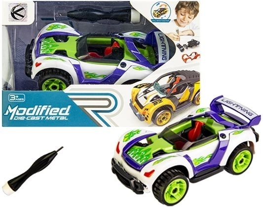 Auto in metallo da assemblare con trazione pullback - 1 pezzo