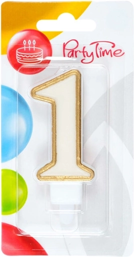 Candela di compleanno numero 1 dorata