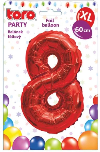 Palloncino in foil numero 8, 60 cm, rosso