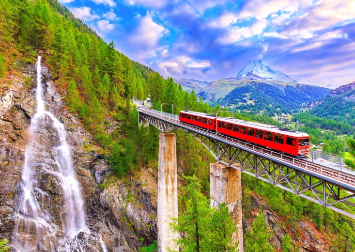Enjoy puzzle Ferrovia a cremagliera del Gornergrat, Svizzera 1000 pezzi