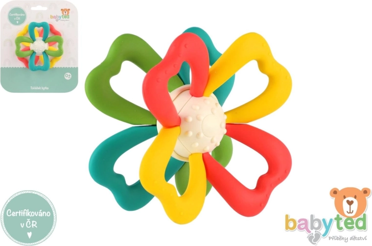 Massaggiagengive a forma di fiore in silicone e plastica 9,5 × 5 cm