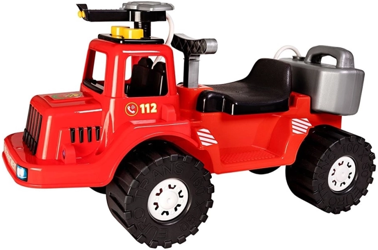 Macchinina a spinta dei pompieri per bambini con cannone ad acqua BAYO, 70 cm