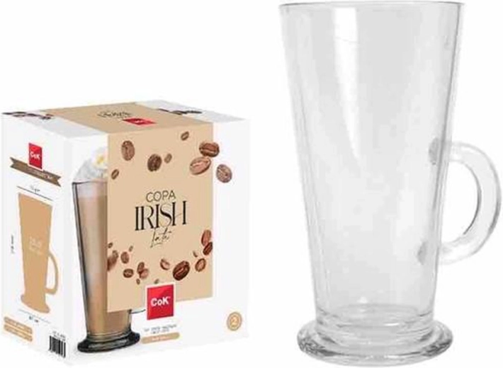 Set di bicchieri per caffè latte 250 ml, 2 pz, vetro