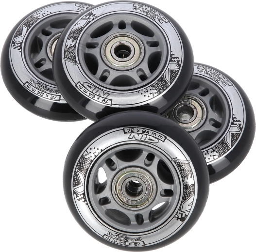 Set di ruote per pattini in linea 72 × 24 mm con cuscinetti ABEC 9 NILS EXTREME