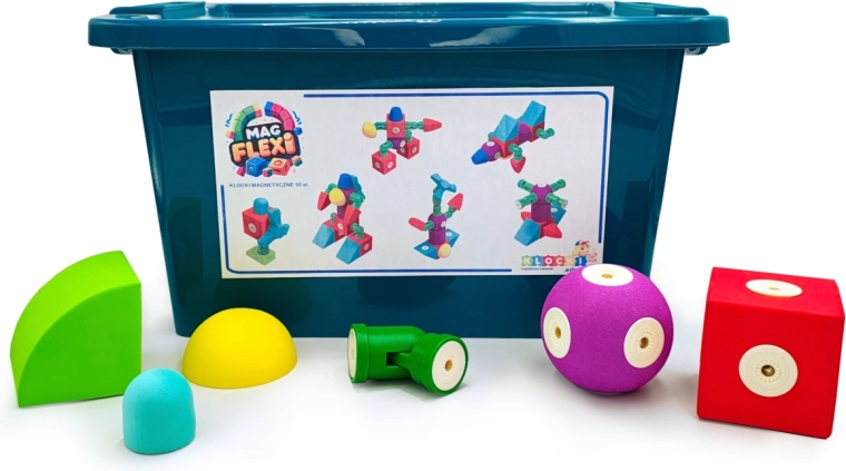 Set di costruzioni in schiuma magnetica MagFlexi – 50 pezzi