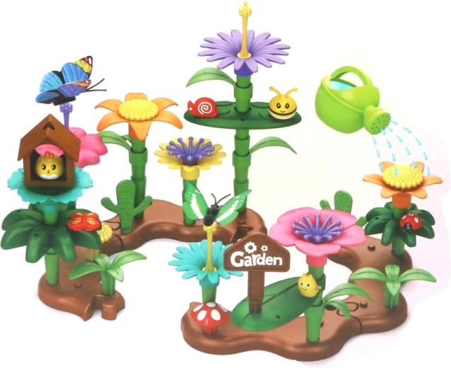 Set di costruzioni creative Giardino allegro con animali dietro la recinzione (75 pezzi)