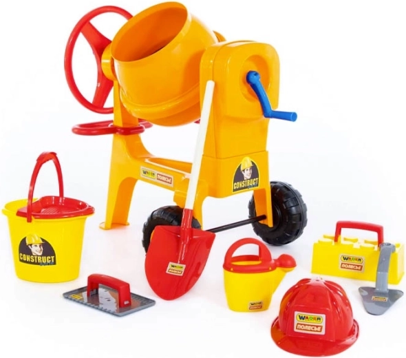 Betoniera giocattolo per sabbia Wader Polesie con accessori (8 pz)