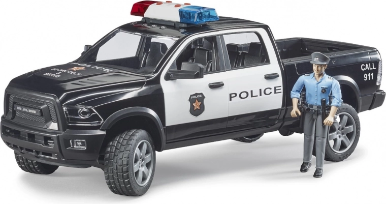 bruder pick-up fuoristrada della polizia ram con agente