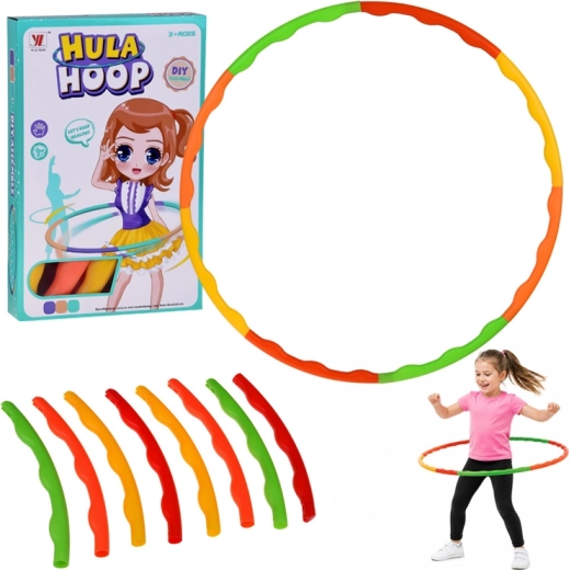 Hula hoop pieghevole per bambini e adulti con rilievi massaggianti, componibile 84 cm