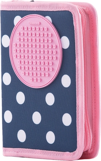 Astuccio scolastico a un solo scomparto Pixie Crew blu con pois bianchi