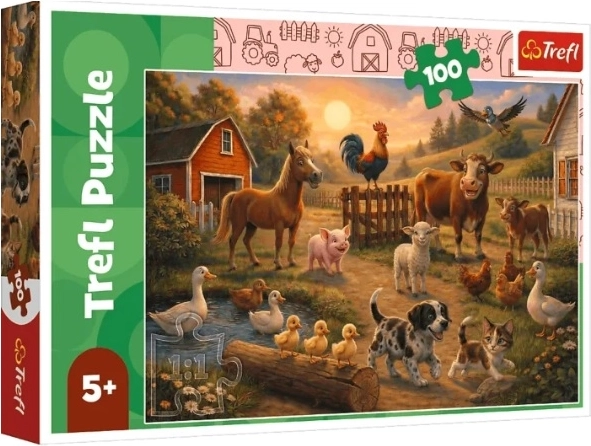 Puzzle per bambini da 100 pezzi Amici della fattoria