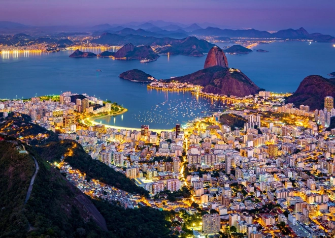 Puzzle ENJOY Rio de Janeiro di notte, Brasile – 1000 pezzi