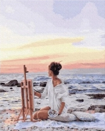 Norimpex pittura con diamanti Artista sulla costa 30 × 40 cm