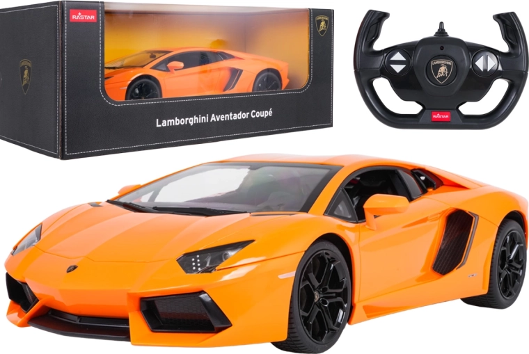 Auto Lamborghini Aventador RASTAR radiocomandata in scala 1:10, arancione
