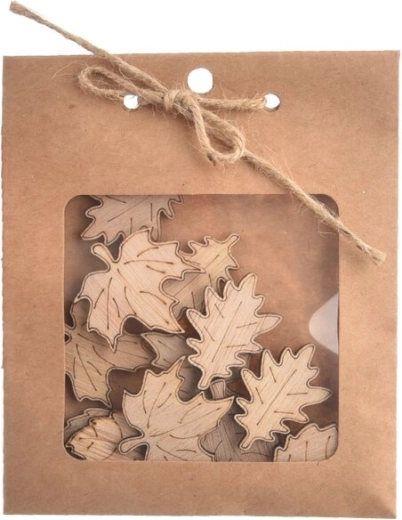 Foglia in legno beige (12 pz)