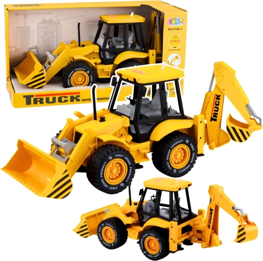 Pala gommata e escavatore per bambini con luci e suoni – giallo