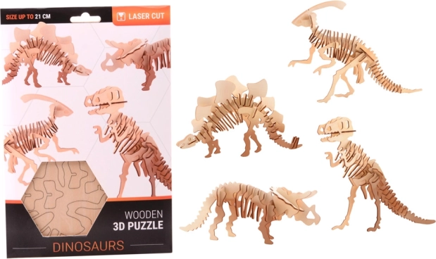 Puzzle 3D dinosauro in legno