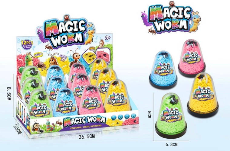 Vermicelli – set di giocattoli gommosi da mano, 12 pz, colori assortiti