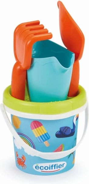 Secchiello con motivo estivo e annaffiatoio