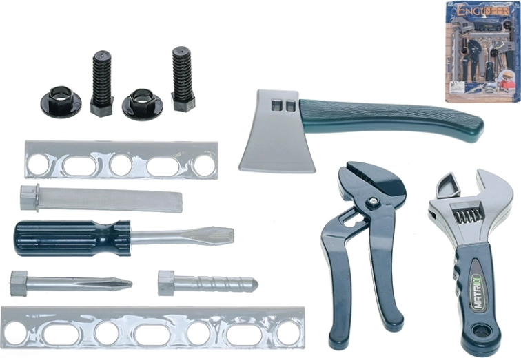 Set di attrezzi per bambini 13 pz su cartoncino