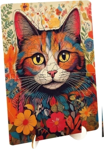 Puzzle in legno sagomato Moxy Gatto 125 pezzi