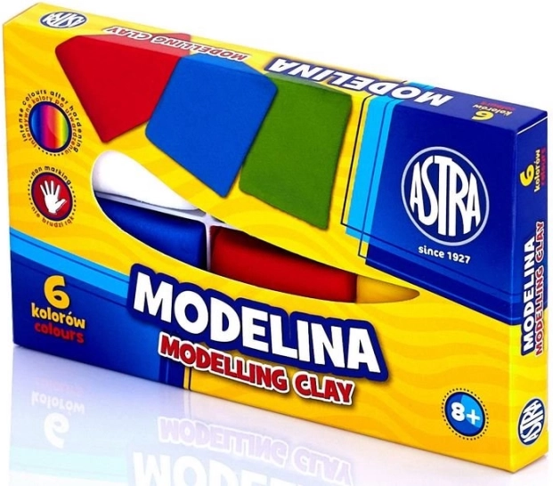 Pasta modellabile ASTRA 6×21 g – set di colori per creazioni creative