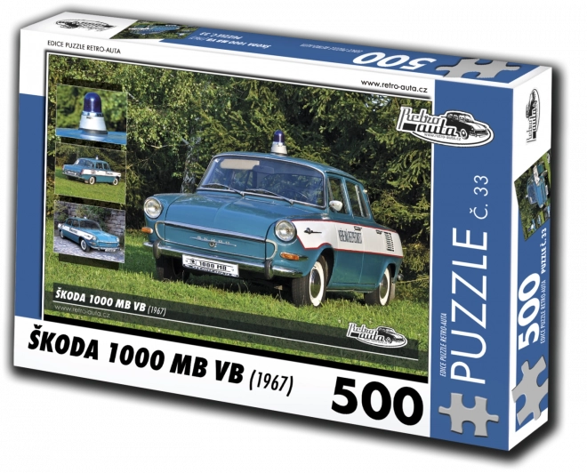 Puzzle Retro-auto Škoda 1000 MB VB (1967) 500 pezzi