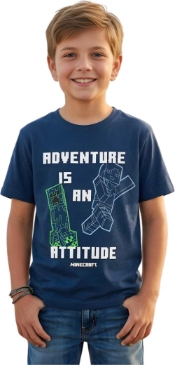 T-shirt blu scuro da bambino Minecraft