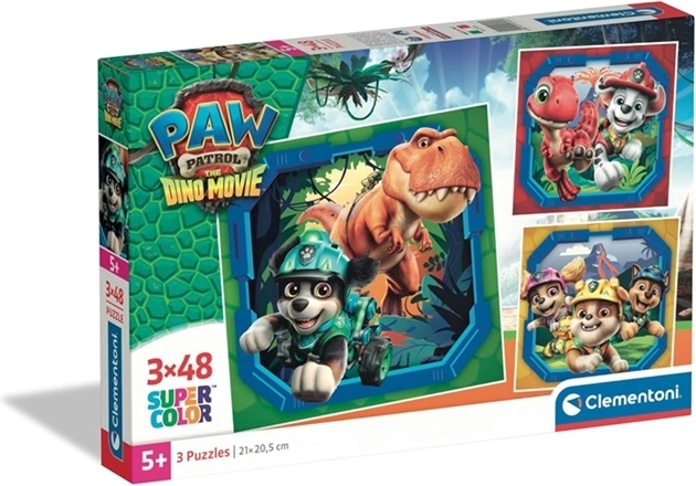 Puzzle Clementoni Paw Patrol Dino Movie 3×48 pezzi (quadrato)