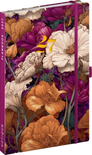 Notique Planbook agenda e taccuino vintage fiori 2027, 13 × 21 cm