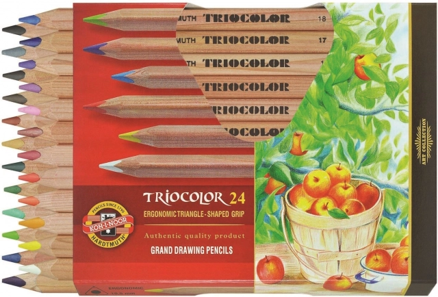 Pastelli triangolari robusti KOH-I-NOOR Triocolor Natur, 24 pz