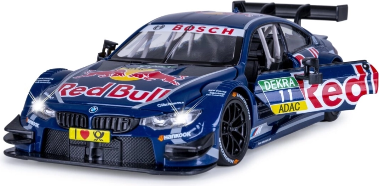 JAMARA modello metallico BMW M4 DTM 1:24 blu con luci e suoni