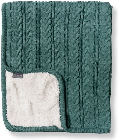 VINTER & BLOOM coperta reversibile Cuddly misty green