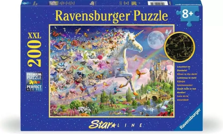 Puzzle luminoso Ravensburger Unicorno farfalla XXL 200 pezzi