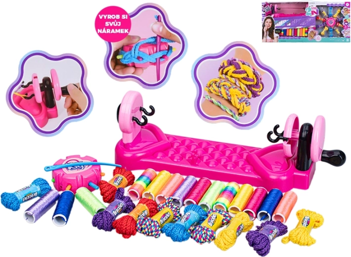 Set per la creazione di braccialetti con telaio e fili colorati