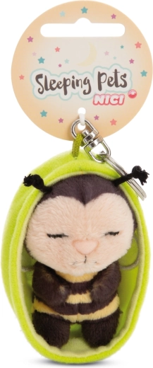 Nici portachiavi ape addormentata nel cestino verde 12 cm