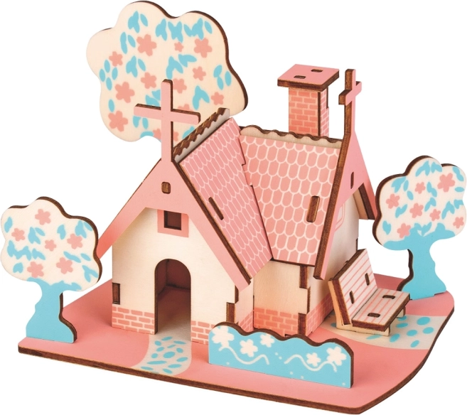 Woodcraft puzzle 3D in legno chalet americano